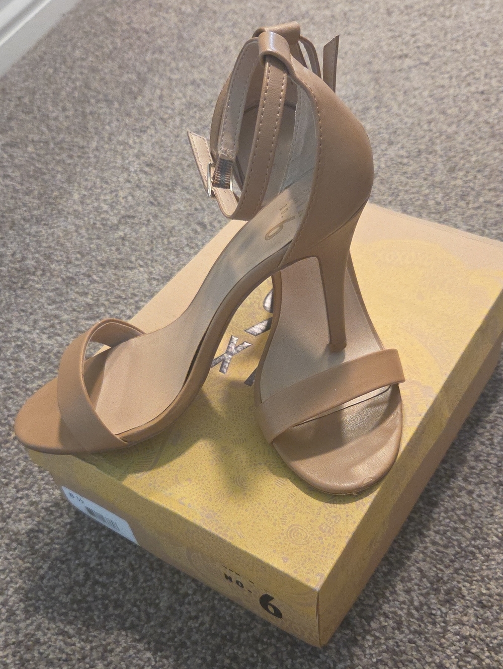 Ankle-Strap High Heel Sandals in Camel